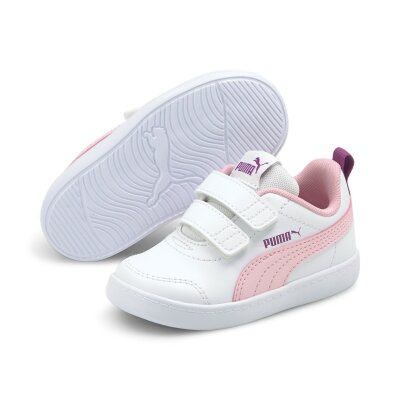 PUMA Kinder Sneaker Courtflex v2 V Inf white/pink-lady