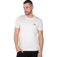 Alpha Industries Herren T-Shirt Basic Small Logo jet stream white