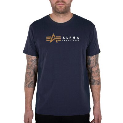 Alpha Industries Herren T-Shirt Alpha Label rep.blue