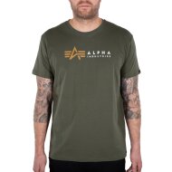 Alpha Industries Herren T-Shirt Alpha Label dark olive
