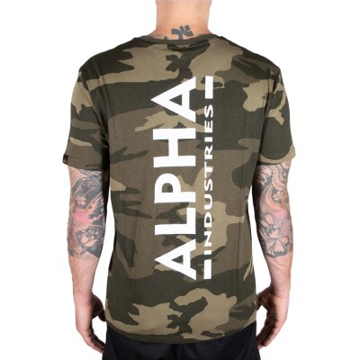 Alpha Industries Herren T-Shirt Backprint Camo olive camo