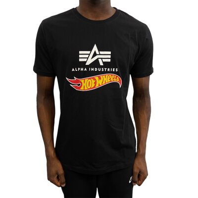 Alpha Industries Herren T-Shirt Hot Wheels Flag black