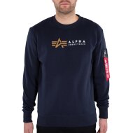 Alpha Industries Herren Sweater Alpha Label rep.blue