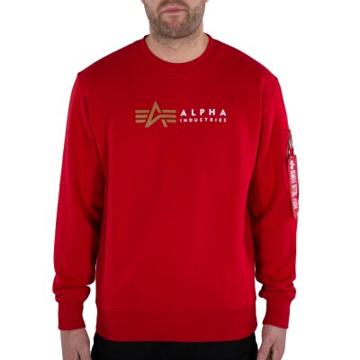 Alpha Industries Herren Sweater Alpha Label speed red S