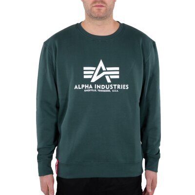 Alpha Industries Herren Sweater Basic Logo navy green