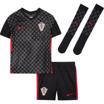 Nike Kroatien Kinder Auswärtstrikot EM2021 Minikit anthracite/black/university red
