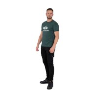 Alpha Industries Herren T-Shirt Basic Logo navy green S