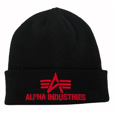 Alpha Industries 3D Beanie black/red