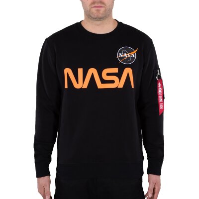Alpha Industries Herren Sweater NASA Reflective black/refl. orange 3XL