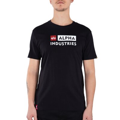 Alpha Industries Herren T-Shirt Alpha Block-Logo black