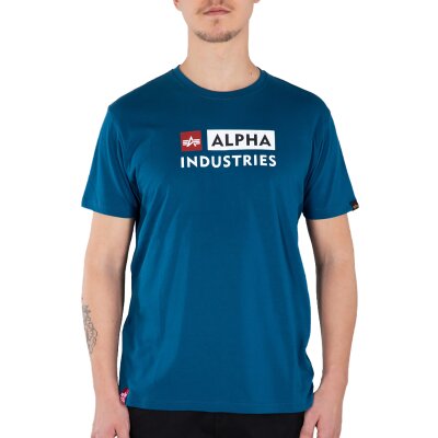 Alpha Industries Herren T-Shirt Alpha Block-Logo naval blue XS