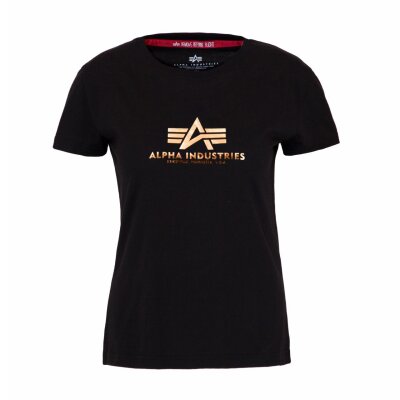 Alpha Industries Damen New Basic T-Shirt Wmn Foil Print black/copper XS