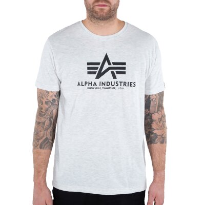 Alpha Industries Herren T-Shirt Basic Logo white melange