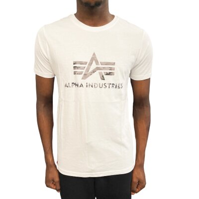 Alpha Industries Herren T-Shirt 3D Camo Logo white/black camo S