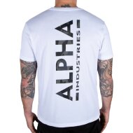 Alpha Industries Herren T-Shirt Backprint Camo Logo white/black camo S
