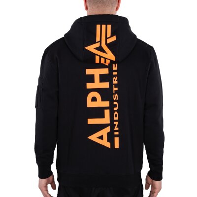 Alpha Industries Herren Hoodie Back Print Reflective Print black/reflective orange