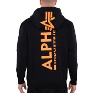 Alpha Industries Herren Hoodie Back Print Reflective Print black/reflective orange XL