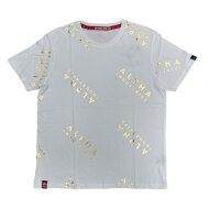 Alpha Industries Herren T-Shirt AOP Foil Print white/yellow gold
