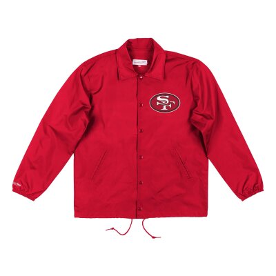 Mitchell & Ness NFL Coaches Windbreaker Jacket San Francisco 49ers scarlet red