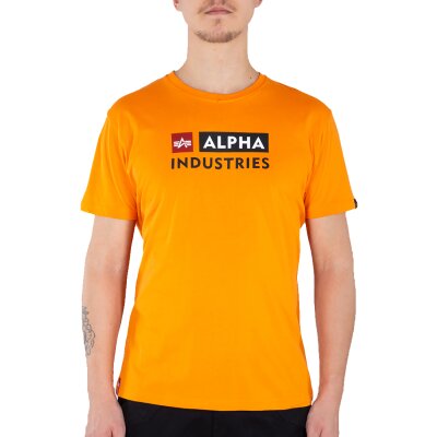 Alpha Industries Herren T-Shirt Alpha Block-Logo alpha orange