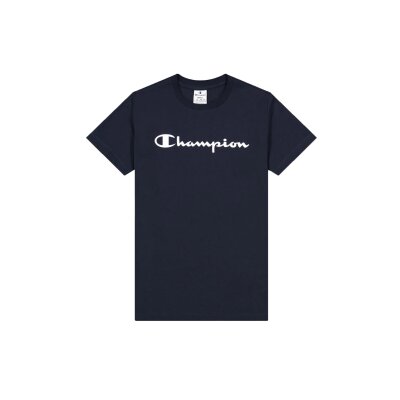 Champion Damen Legacy T-Shirt Logo-Schriftzug navy