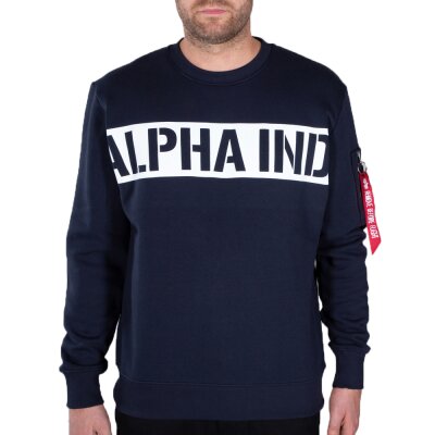 Alpha Industries Herren Sweater Printed Stripe rep.blue 3XL