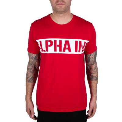 Alpha Industries Herren T-Shirt Printed Stripe speed red S