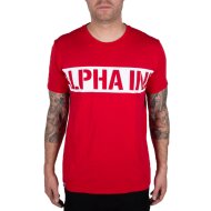 Alpha Industries Herren T-Shirt Printed Stripe speed red 3XL