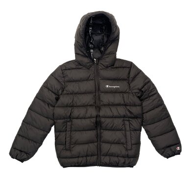 Champion Kinder Hooded Jacket Allover NBK black S | 128 | 7/8 Yrs