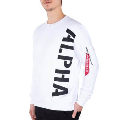 Alpha Industries Herren Sweater Side Print white