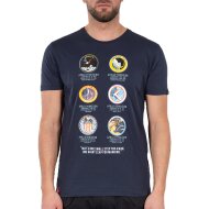 Alpha Industries Herren T-Shirt Apollo Mission rep. blue