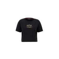Alpha Industries Damen Basic T-Shirt COS ML Foil Print black