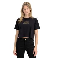 Alpha Industries Damen Basic T-Shirt COS ML Foil Print black XS