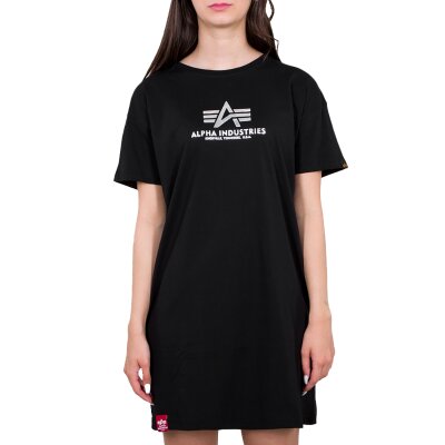 Alpha Industries Damen Basic Long T-Shirt Foil Print black/metalsilver