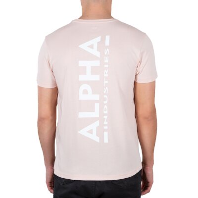 Alpha Industries Herren T-Shirt Backprint pale peach XL