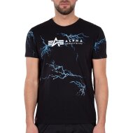 Alpha Industries Herren T-Shirt Lightning AOP black/white