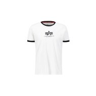 Alpha Industries Herren T-Shirt Basic Contrast ML white
