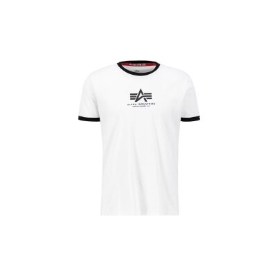 Alpha Industries Herren T-Shirt Basic Contrast ML white XS