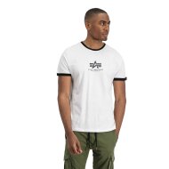 Alpha Industries Herren T-Shirt Basic Contrast ML white XS