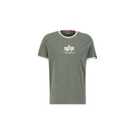 Alpha Industries Herren T-Shirt Basic Contrast ML dark olive