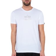 Alpha Industries Herren T-Shirt Basic ML Foil Print white