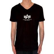 Alpha Industries Herren T-Shirt Basic V-Neck ML black