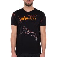 Alpha Industries Herren T-Shirt Lightning AOP black/orange