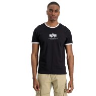 Alpha Industries Herren T-Shirt Basic Contrast ML black/white