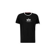 Alpha Industries Herren T-Shirt Basic Contrast ML black/white S