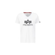 Alpha Industries Herren T-Shirt Basic V-Neck white