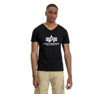 Alpha Industries Herren T-Shirt Basic V-Neck black