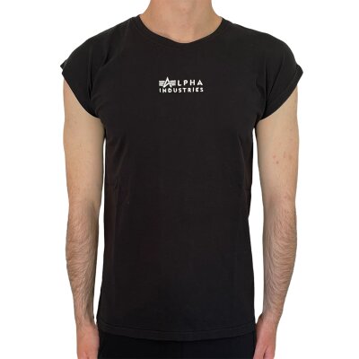 Alpha Industries Herren T-Shirt Sleeveless Organics EMB organic black
