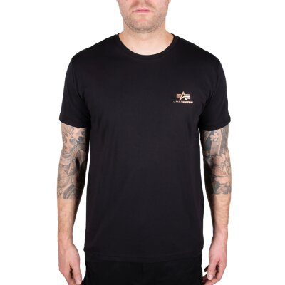 Alpha Industries Herren T-Shirt Basic Small Logo Foil Print black/copper