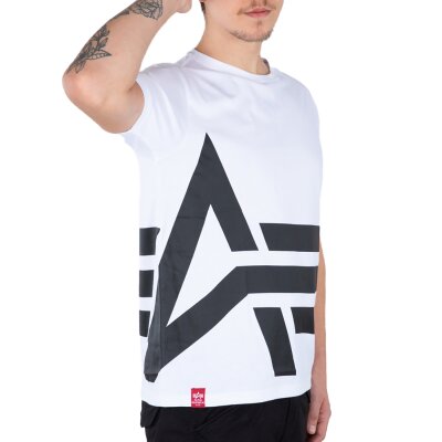 Alpha Industries Herren T-Shirt Side Logo white